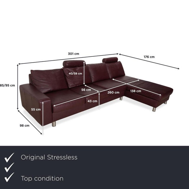 Stressless e200: scandinavian relaxation in elegant bordeaux. This corner sofa combines the world-renowned comfort of...