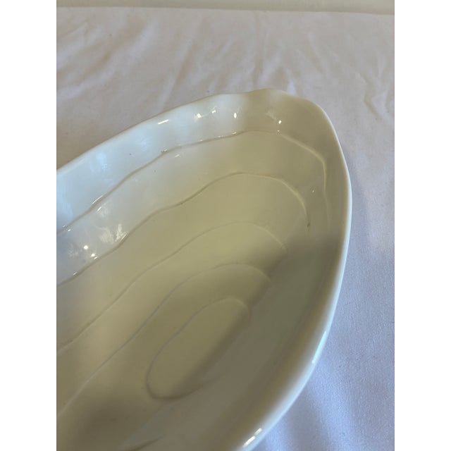 Mid-Century Modern Vintage Este Ceramiche Italy Sculptural White Oyster Dish For Sale - Image 3 of 11