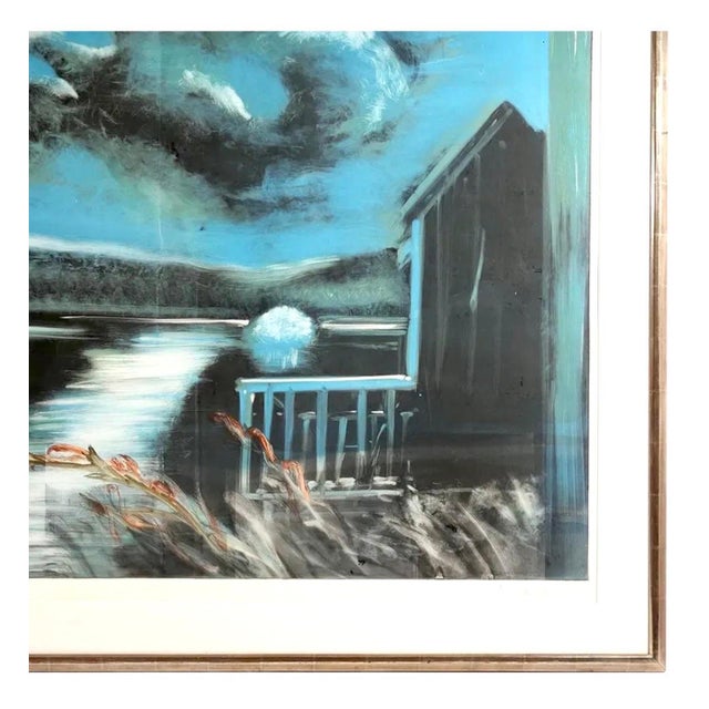 1980s Michael Mazur, Large American Modernist Monotype Michael Mazur The Lake Expressionist Landscape, 1985 For Sale - Image 5 of 9