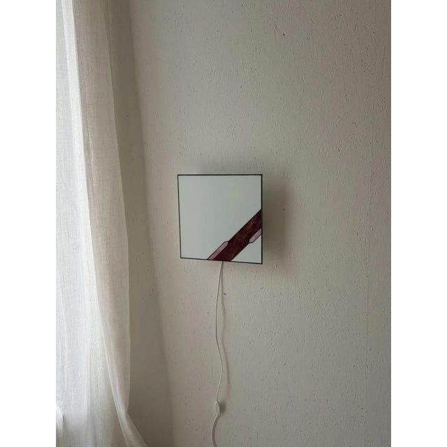 Architectural Stained Glass Wall Lamp with Textured Glass For Sale - Image 9 of 12