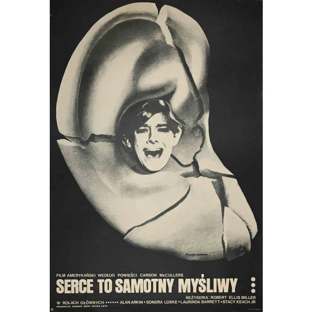 Polish Poster of film of Serce to Samotny Myśliwy is original offset realized by Ryszard Kiwerski. Signed on the plate on...