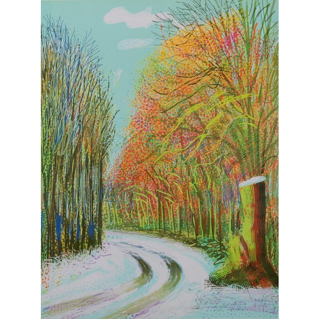 David Hockney (1937) The Path in the Forest Original color poster On glossy paper, 48 x 66 cm (approx. 19 x 26 inches)...