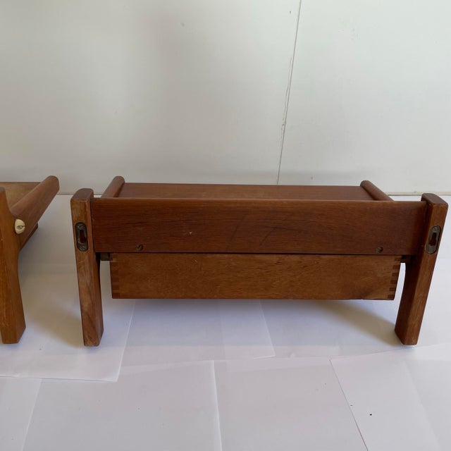 A Pair of Mid Century Floating Teak Night Stands Mid Century Danish For Sale - Image 9 of 9