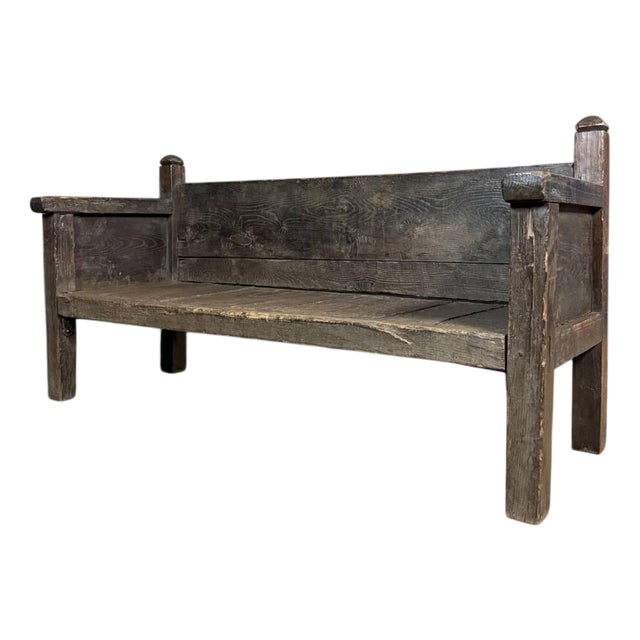 Antique 18th Century Spanish Elm Bench For Sale