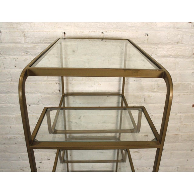Vintage Mid-Century Multitiered Bronze Plated Waterfall Shelf For Sale - Image 10 of 13