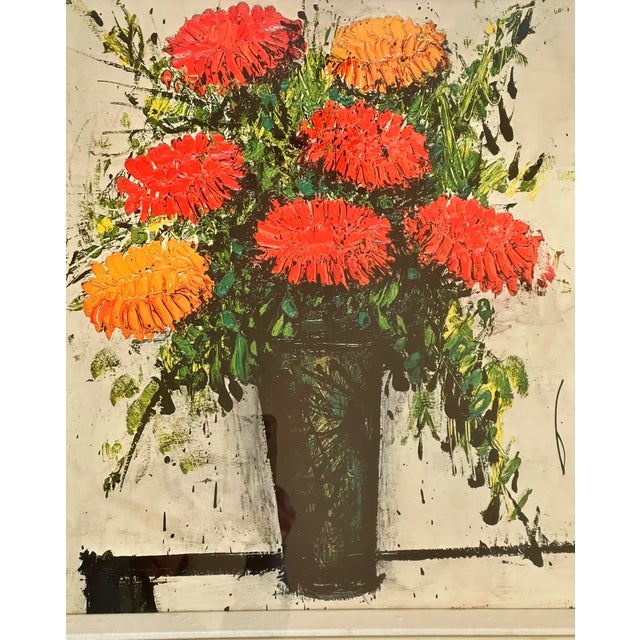 Figurative Bernard Buffet (1928-1999) Large Floral Still Life Lithograph "Soucis, Les Soucis D'Oeillets(1964)" For Sale - Image 3 of 9