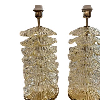 Gold Murano Ruffle Lamps For Sale