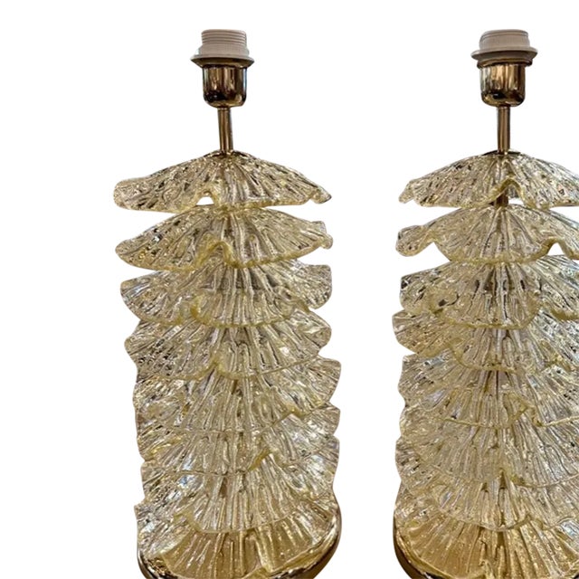 Gold Murano Ruffle Lamps For Sale