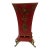 Vintage 1940s Hollywood Regency Red & Gold Toleware Cachepot Planter – Louis XV Style For Sale