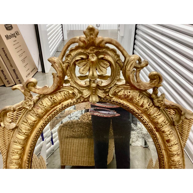 Early 20th Century 19th C. French Gilt Oval Mirror For Sale - Image 5 of 10
