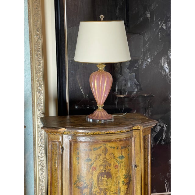 1950s Pink Murano Lamp, Attributed to Barovier & Tosso For Sale In Greensboro - Image 6 of 6