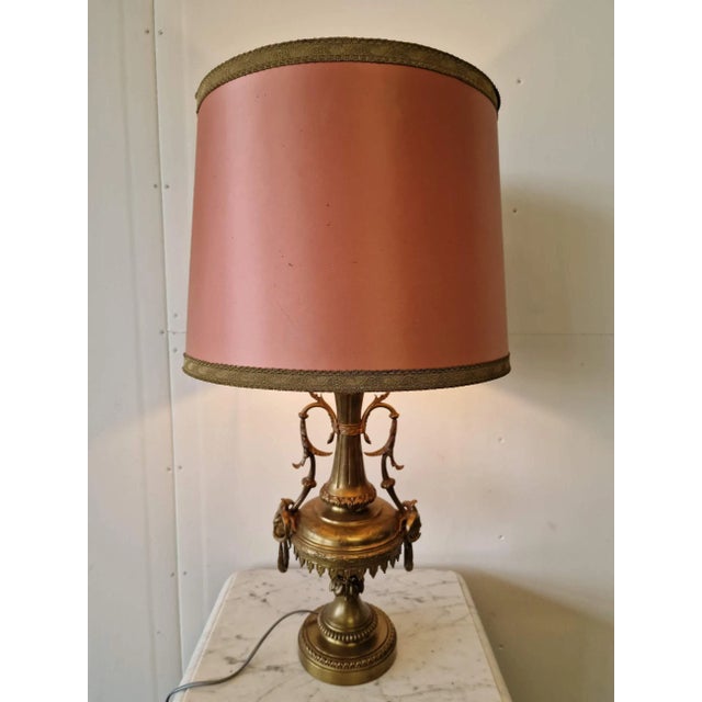 Metal French Table Lamp in Bronze For Sale - Image 7 of 7
