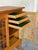 1960s In Style of Henning Kjærnulf Oak Sideboard Credenza With Carved and Leaded Glass Doors Danish Mid-Century Modern 1970s For Sale - Image 5 of 11