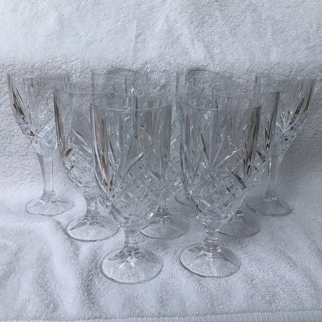 4 Godinger Dublin Shannon Crystal Water Goblets and 5 Shannon Crystal Ice Tea Glasses-Set of 9 For Sale - Image 13 of 13