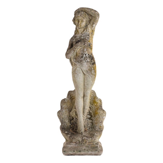 Composite Stone Figure of Venus Emerging From a Shell, England Mid 20th C. For Sale