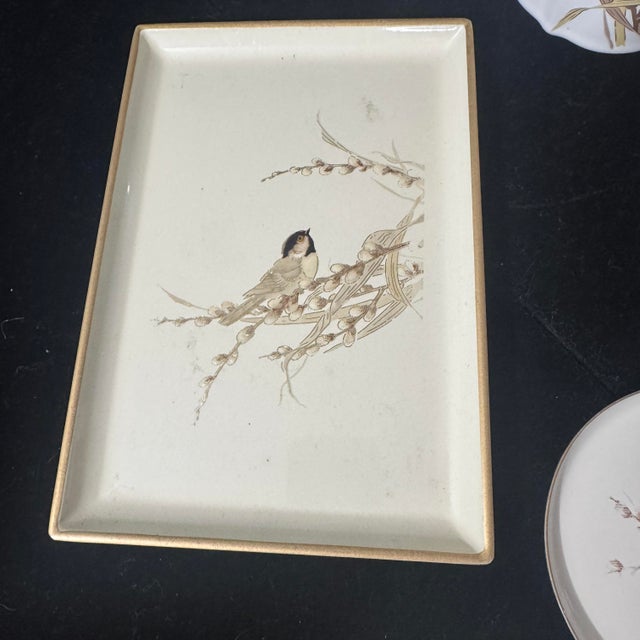 1980s 9-Piece Otagiri Japan Chickadee & Pussy Willow Vanity and Desk Set For Sale In Providence - Image 6 of 9