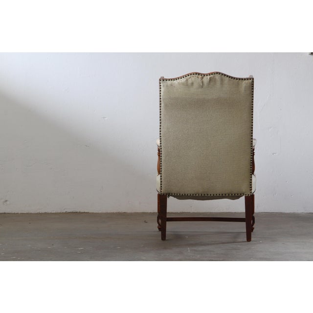 Wood Vintage Oak Wingback Armchair, Denmark, 1930s For Sale - Image 7 of 18