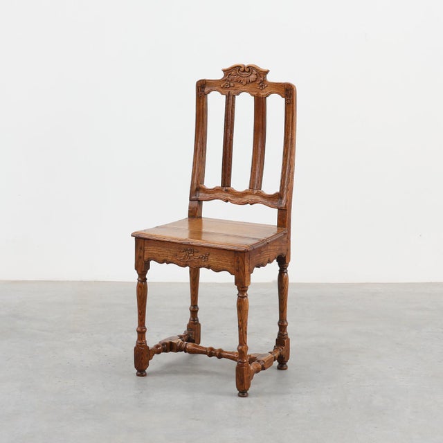 Antique French Carved Oak Side Chair, 1700s For Sale - Image 16 of 16