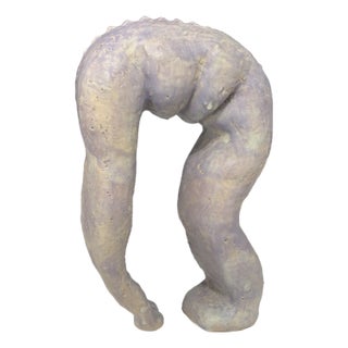 Contemporary Stoneware Bent Abstract Figure Sculpture For Sale