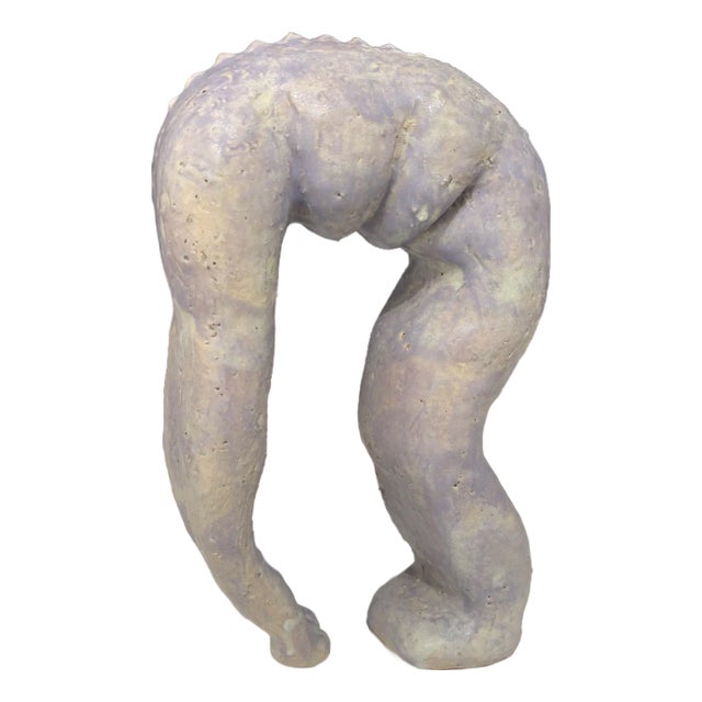 Contemporary Stoneware Bent Abstract Figure Sculpture For Sale