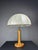 Mid-Century Austrian Hollywood Regency Oak and Brass Table Lamp with Mushroom Shade, 1960s For Sale - Image 10 of 17
