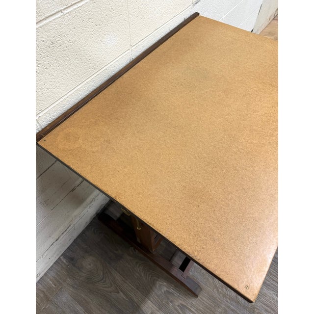 Vintage Adjustable Architect Drafting Table With Storage Compartment For Sale - Image 10 of 16