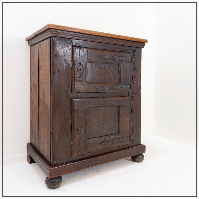 Small Rustic Wood Buffet with Bun Feet For Sale - Image 16 of 16