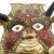 Vintage Tibetan Gilt Copper Jeweled Ritual Mask With Coral and Turquoise Inlay For Sale - Image 10 of 11