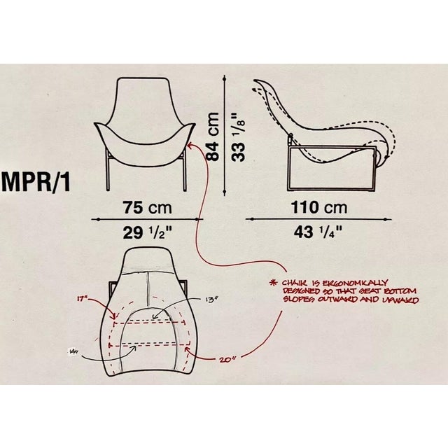 Contemporary B&b Italia Mart Merino Wool Fabric Lounge Arm Chair For Sale In San Francisco - Image 6 of 6