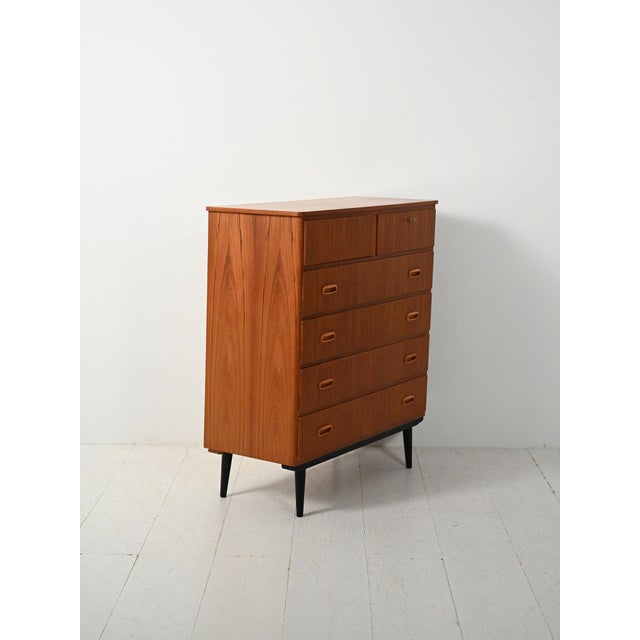 Vintage Scandinavian Chest of Drawers with Double Upper Drawer, 1960s For Sale - Image 3 of 9