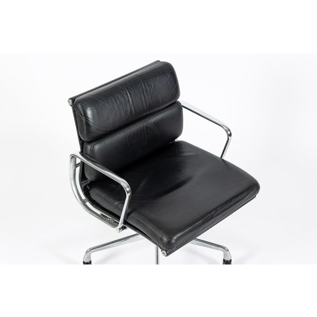 Eames for Herman Miller Black Leather Desk Chair Soft Pad 2000s For Sale - Image 9 of 12