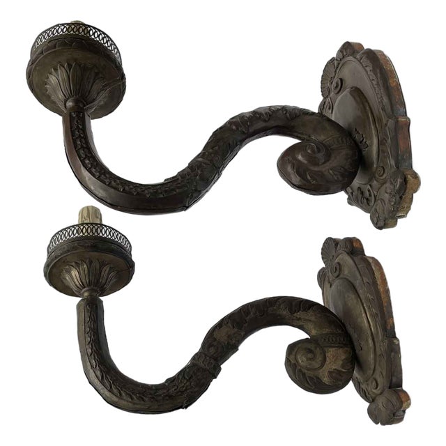 Embossed Copper Arms Sconces, 1700, Set of 2 For Sale
