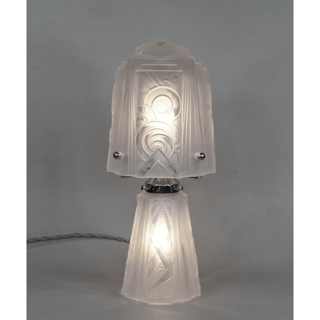 1920s French Art Deco Mushroom Table Lamp by Muller Freres 1920s France For Sale - Image 5 of 12