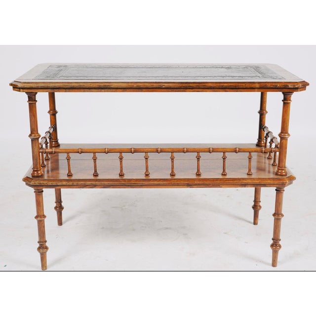 Late 20th Century Judson Rothschild Aesthetic Movement Faux Bamboo Console Table With Leather Inset Top for the Rothschild Collection For Sale - Image 10 of 10