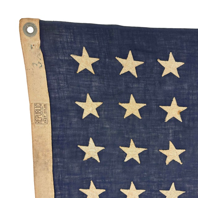 Early 20th Century Vintage Cotton American Flag With 48 Sewn Stars For Sale - Image 5 of 6