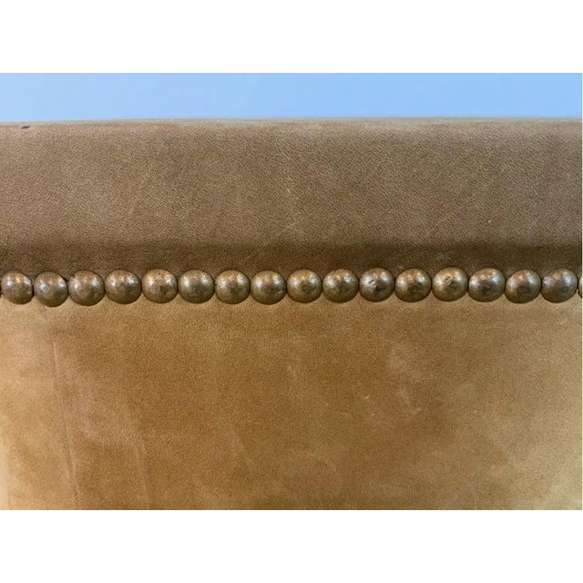 Brown Mid-Century Suede Upholstered Square Side Tables—A Pair For Sale - Image 8 of 12