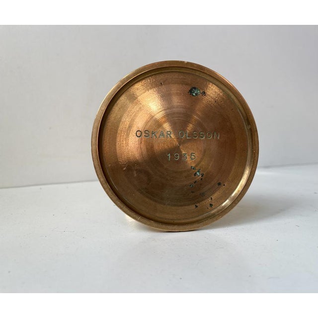 Swedish Bauhaus Era Candleholder in Bronze by Oskar Olsson, 1935 For Sale - Image 6 of 9