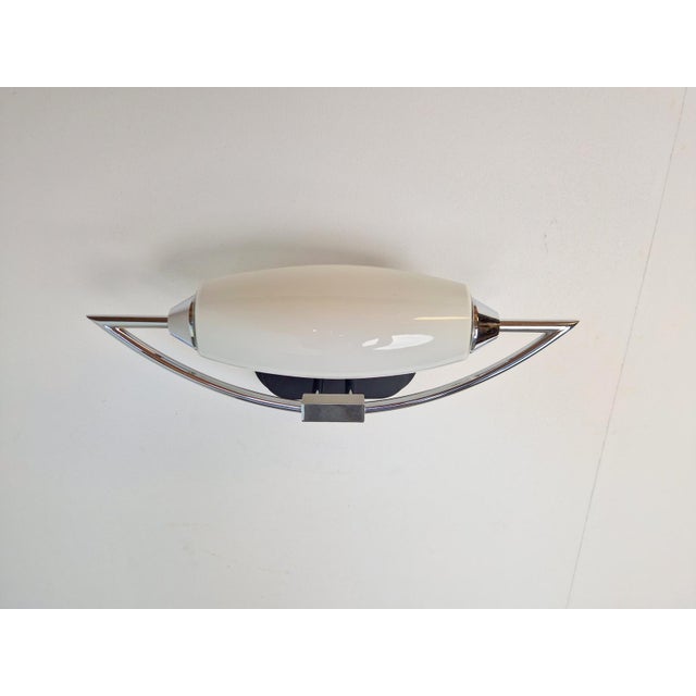 Metal Vintage Bolero Wall Lamp in White Glass by Dieter Sieger for Peill & Putzler, Germany, 1970s For Sale - Image 7 of 13