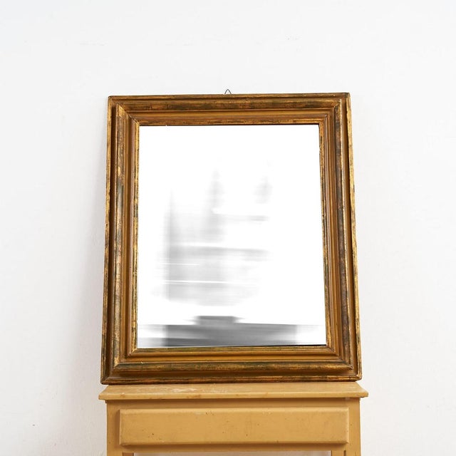 Glass Vintage Mirror with Gilt Frame For Sale - Image 7 of 7