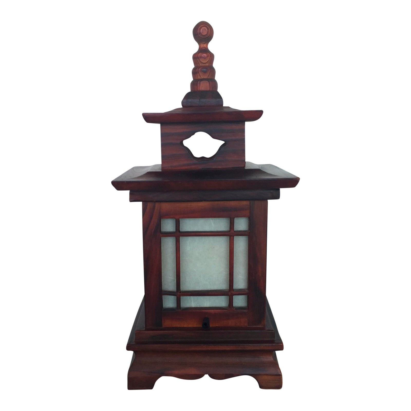 Antique Carved Wood Asian Chinoiserie Pagoda Lantern Light ...
