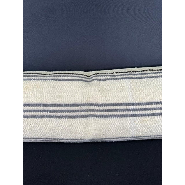 Contemporary Turkish Hemp Pillow Cushion Natural Beige Gray Cushion Cover 12"x46" For Sale - Image 3 of 4