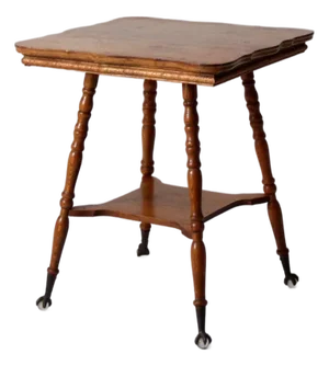 Antique Edwardian Oak Side Table With Claw and Ball Feet