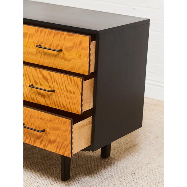 Mid 20th Century Black and Mahogany Mid-Century Nine Drawer Dresser For Sale - Image 10 of 11