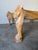 Vintage Egyptian Revival Hand-Carved Wood Lion Coffee Table With Inset Glass Top For Sale - Image 4 of 12