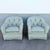 Elegant pair of vintage Ethan Allen club chairs featuring generously padded silhouettes and classic button-tufted backs....