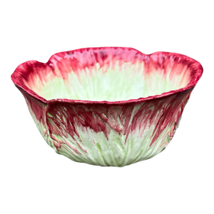 Hand Painted Cabbageware Decorative Bowl, Marked L’ Artigiana, Made in Italy