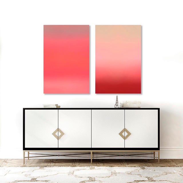 Contemporary beautiful pink ombre colour fine art photography of the sky at sunset. Angela Cameron captures the stunning...