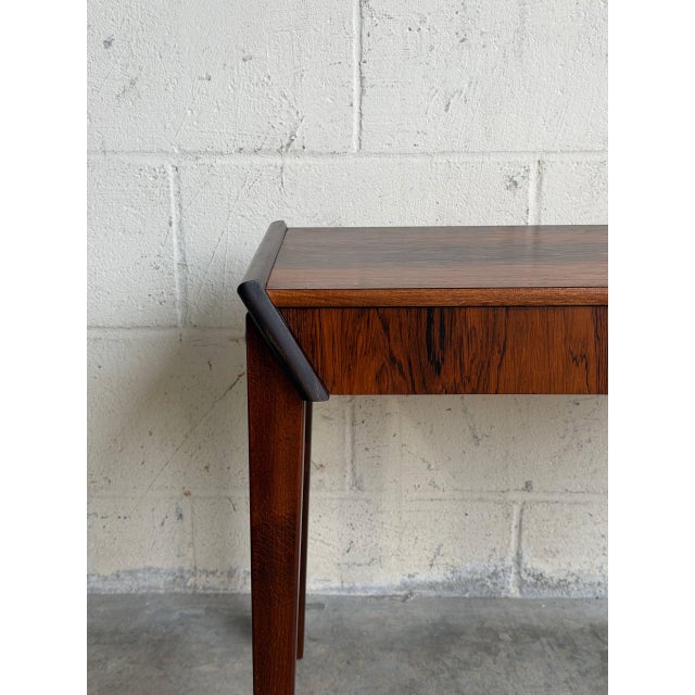 1960s Rosewood One Drawer Entry Table Small Nightstand Side Table Desk Denmark 1960s For Sale - Image 5 of 10