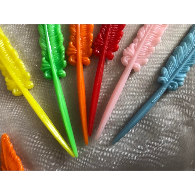 Vintage Pen Quill Cocktail Drink Hors d'Oeuvres Picks Set of 45 For Sale - Image 11 of 15