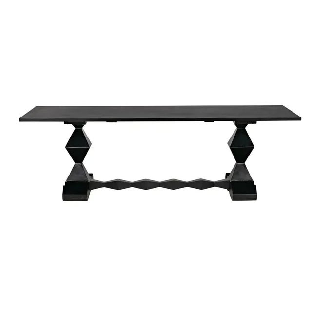 Mid-Century Modern NOIR Madeira Dining Table, Hand Rubbed Black For Sale - Image 3 of 6